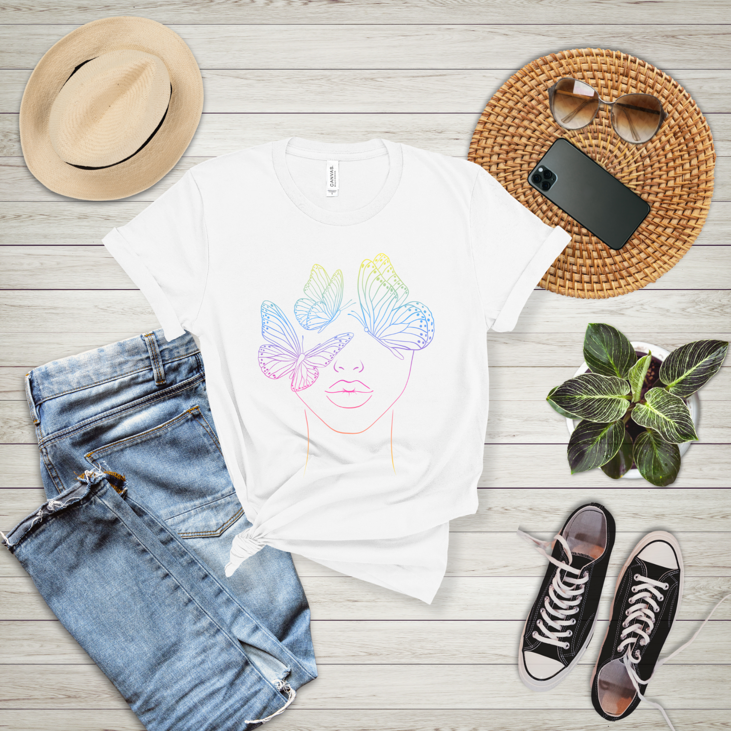 Butterfly Dreams Unisex Tee - Artistic Butterfly Shirt, Casual Everyday Wear, Nature Lover Gift, Spring Fashion, Birthday Gift