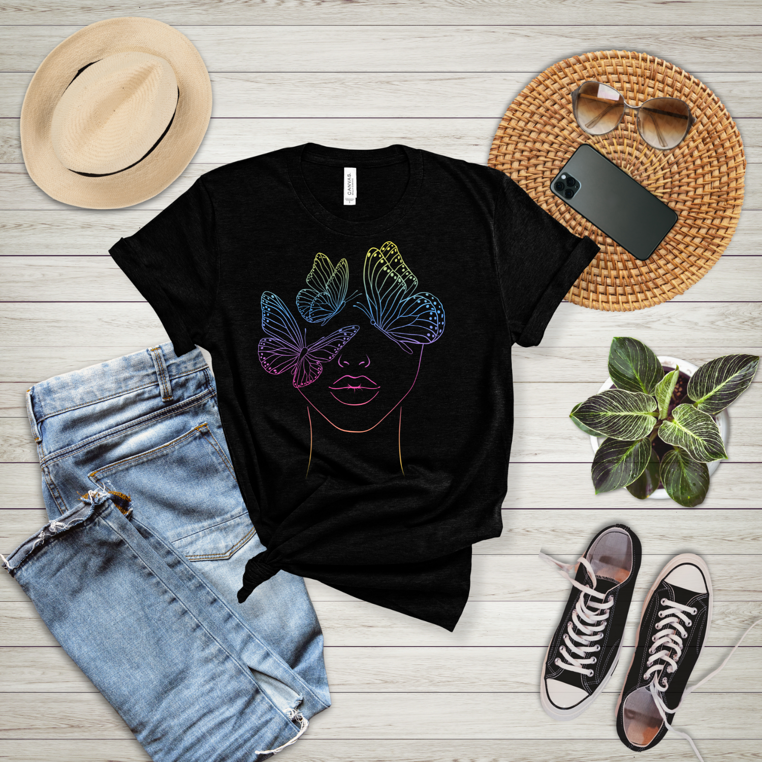 Butterfly Dreams Unisex Tee - Artistic Butterfly Shirt, Casual Everyday Wear, Nature Lover Gift, Spring Fashion, Birthday Gift