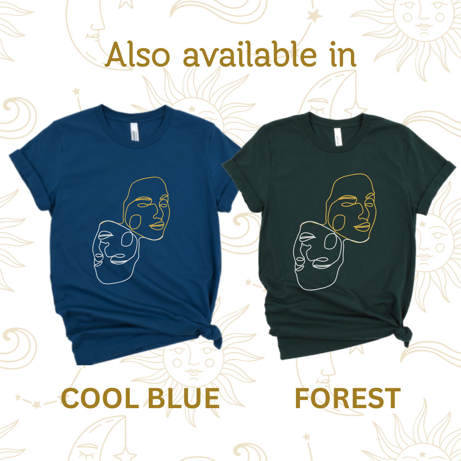 Line Art Faces Unisex Tee, Minimalist Graphic Shirt, Calm Vibe T-Shirt, Casual Wear, Gift for Artists, Self-Care Fashion