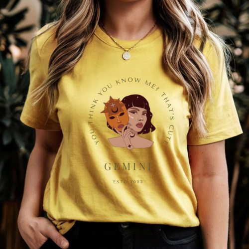 Gemini Zodiac Tee, Unisex Short Sleeve Shirt, Astrology Gift, Horoscope Top, Birthday Apparel, Zodiac Sign T-Shirt