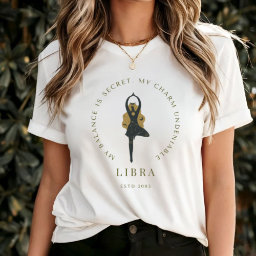 Libra balance zodiac tee