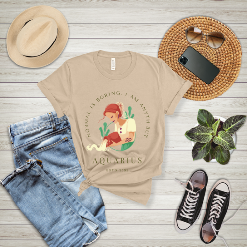 Aquarius Zodiac T-Shirt, Unisex Graphic Tee for Astrology Lovers, Unique Birthday Gift, Cute Casual Wear, Horoscope Tee