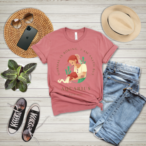 Aquarius Zodiac T-Shirt, Unisex Graphic Tee for Astrology Lovers, Unique Birthday Gift, Cute Casual Wear, Horoscope Tee