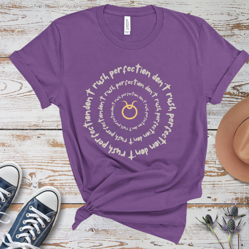 Don’t rush perfection Motivational Taurus Unisex Short Sleeve Tee - Casual Everyday Wear, Gift for Inspiration, Self-Care Statement [...]