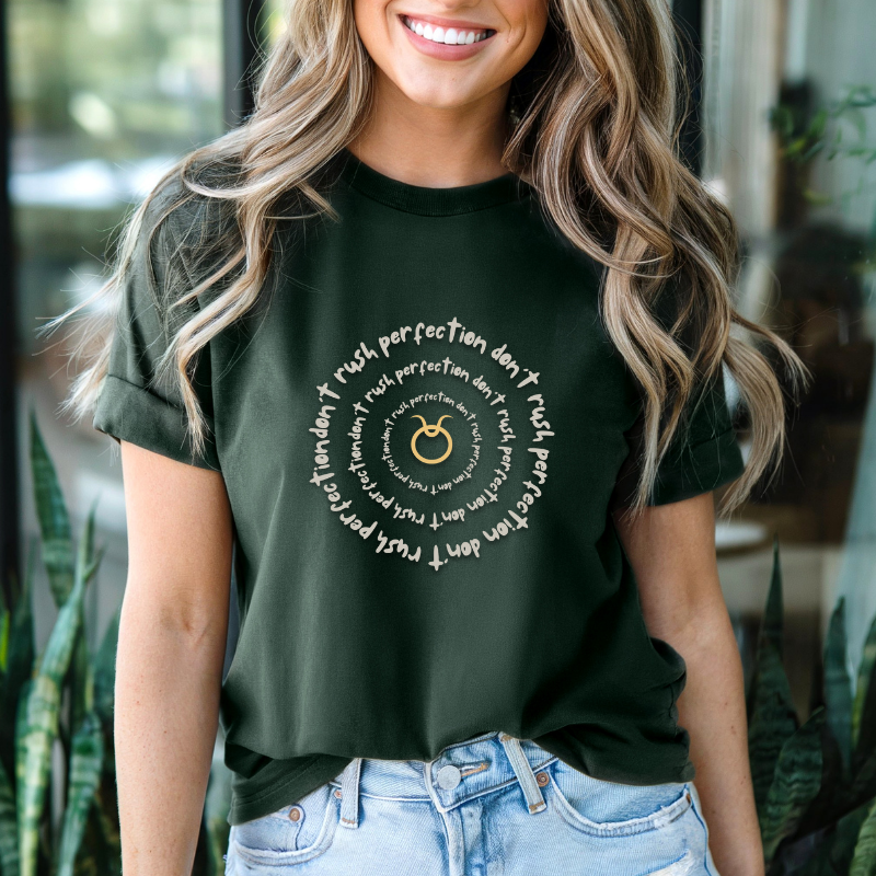 Don’t rush perfection Motivational Taurus Unisex Short Sleeve Tee - Casual Everyday Wear, Gift for Inspiration, Self-Care Statement [...]