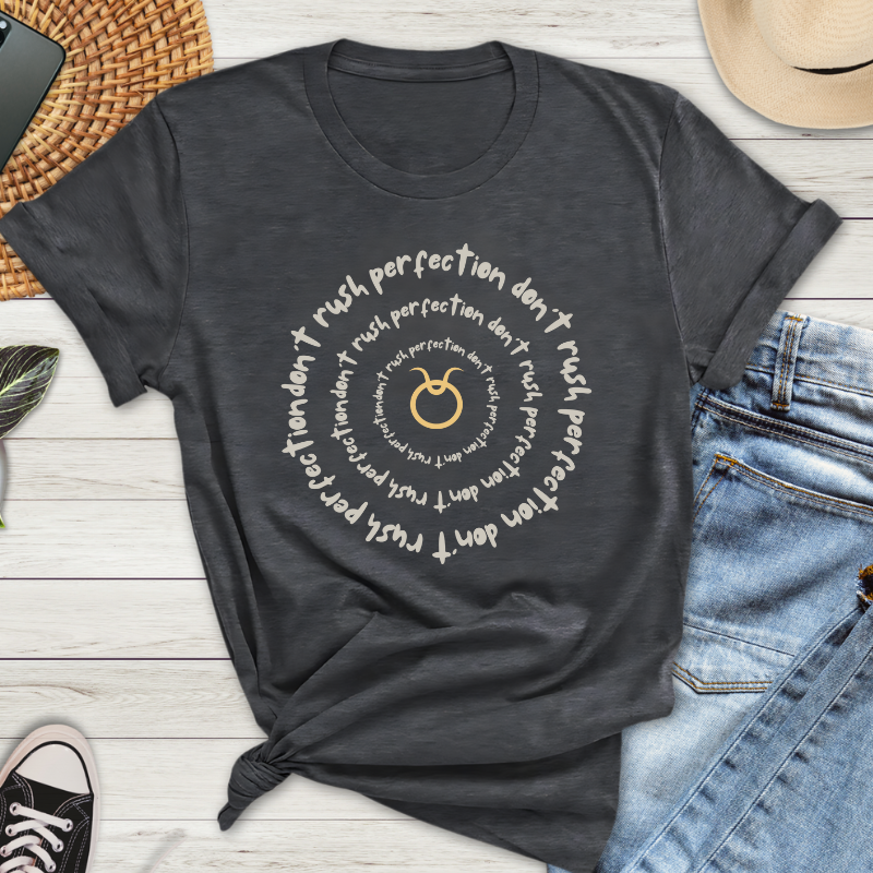 Don’t rush perfection Motivational Taurus Unisex Short Sleeve Tee - Casual Everyday Wear, Gift for Inspiration, Self-Care Statement [...]