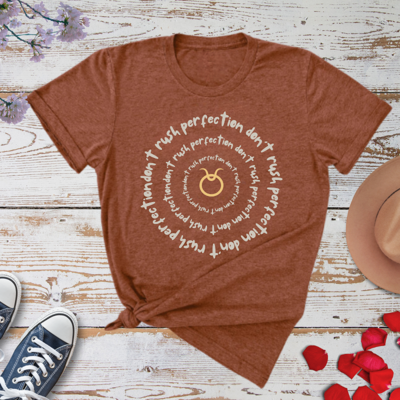 Don’t rush perfection Motivational Taurus Unisex Short Sleeve Tee - Casual Everyday Wear, Gift for Inspiration, Self-Care Statement [...]