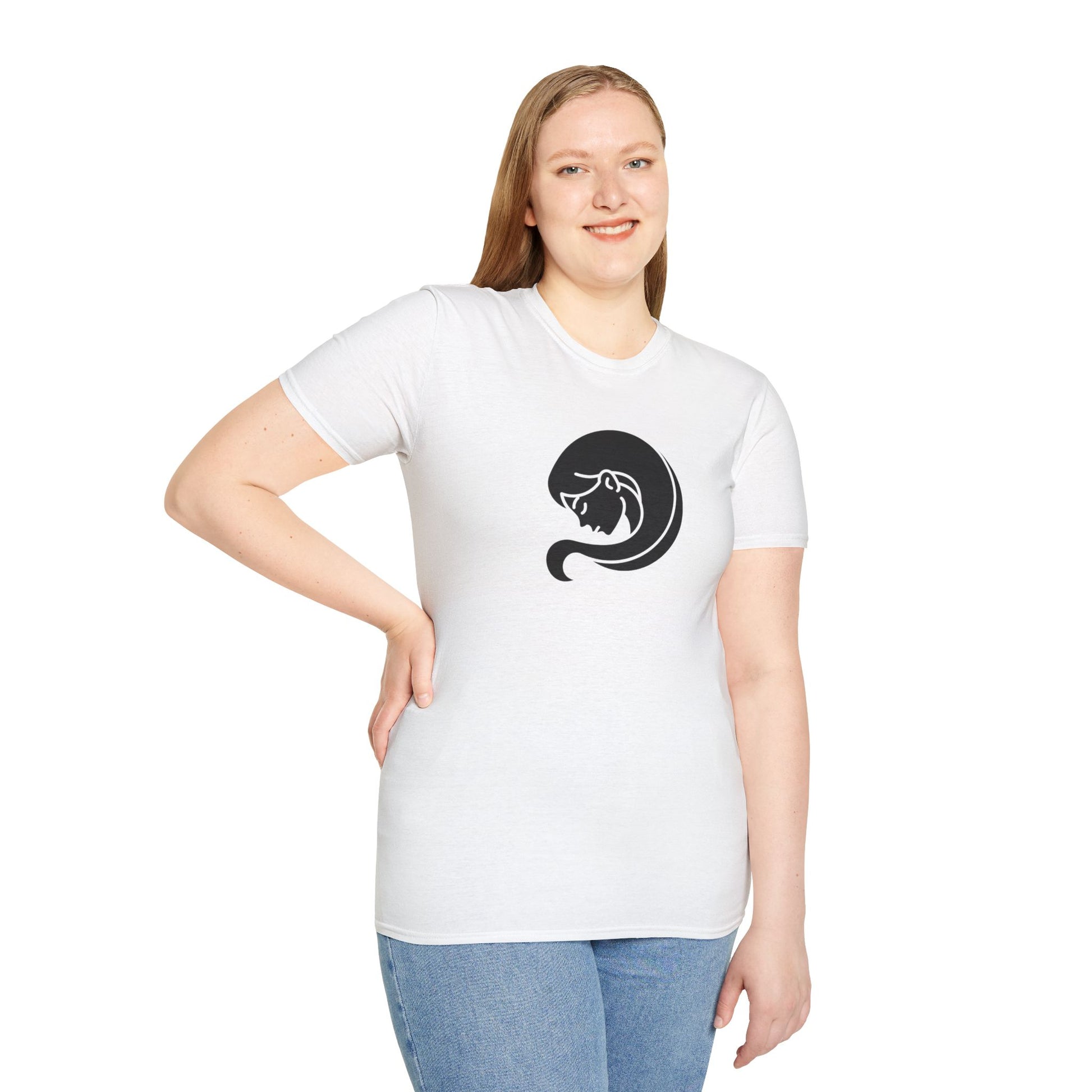 Stylish Softstyle Tee with Aquarius Design, Graphic T-Shirt, Casual Wear, Gift for Animal Lovers, Birthday Apparel